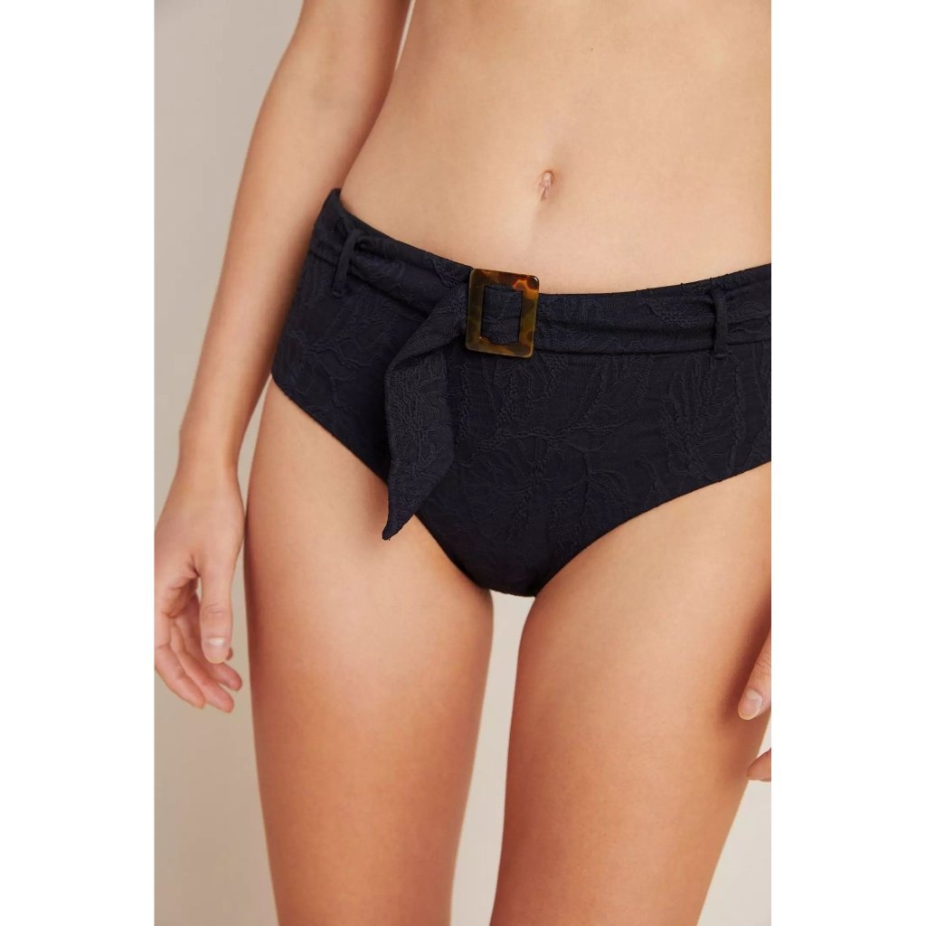 Anthropologie Seafolly Palm Coast Belted Bikini Bottoms
